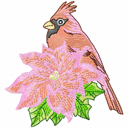 Cardinal Bird Embroidery Design 3
